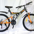 Велосипед MAKS SOFT MD 24" MSMD-182, двухподвес., 21ск, рама 16, Черный/Оранжевый